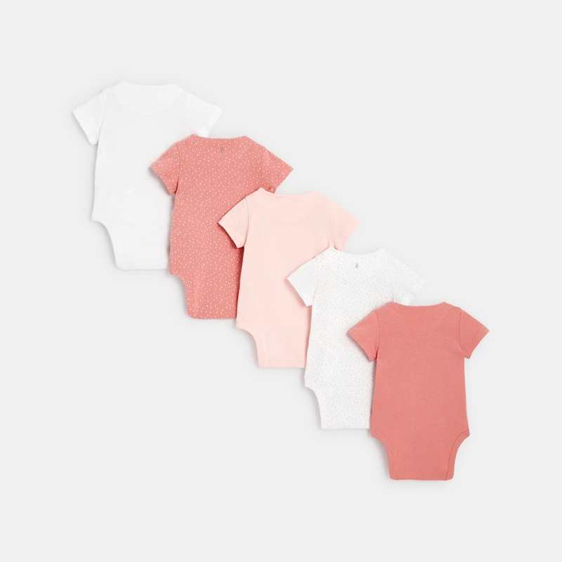 Body croisé (lot de 5) rose naissance