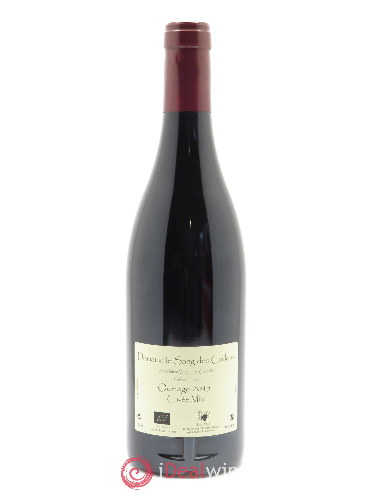 Vacqueyras Oumage Le Sang des Cailloux  2015 - Lot de 1 Bouteille