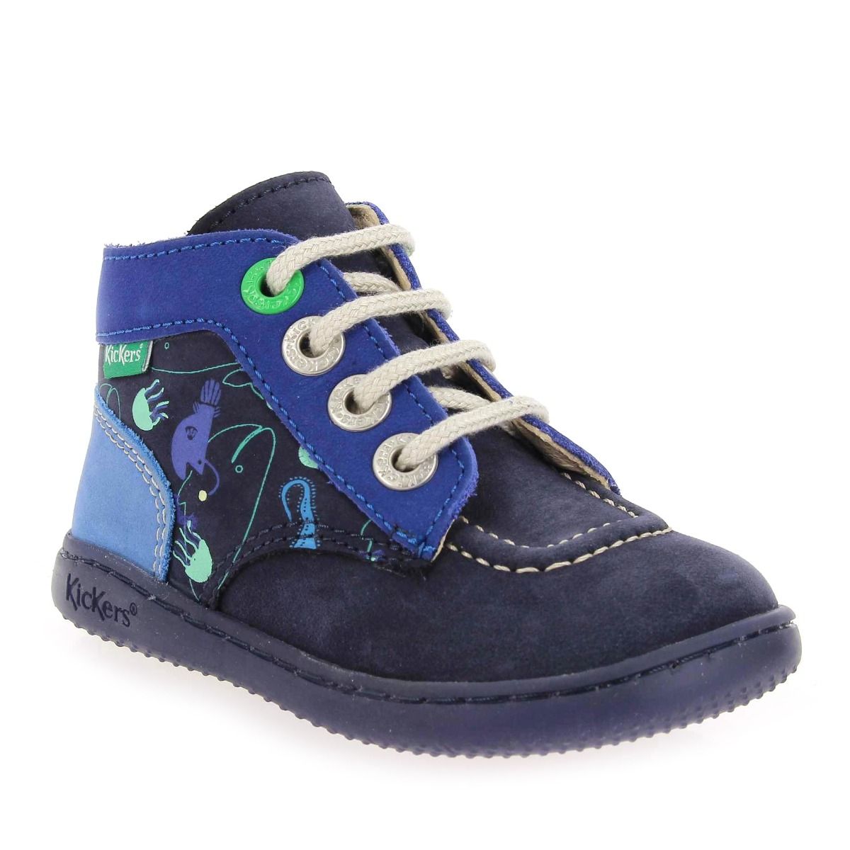 Kickers  KICKBONZIP AQUATIC - Marine Bleu Roi