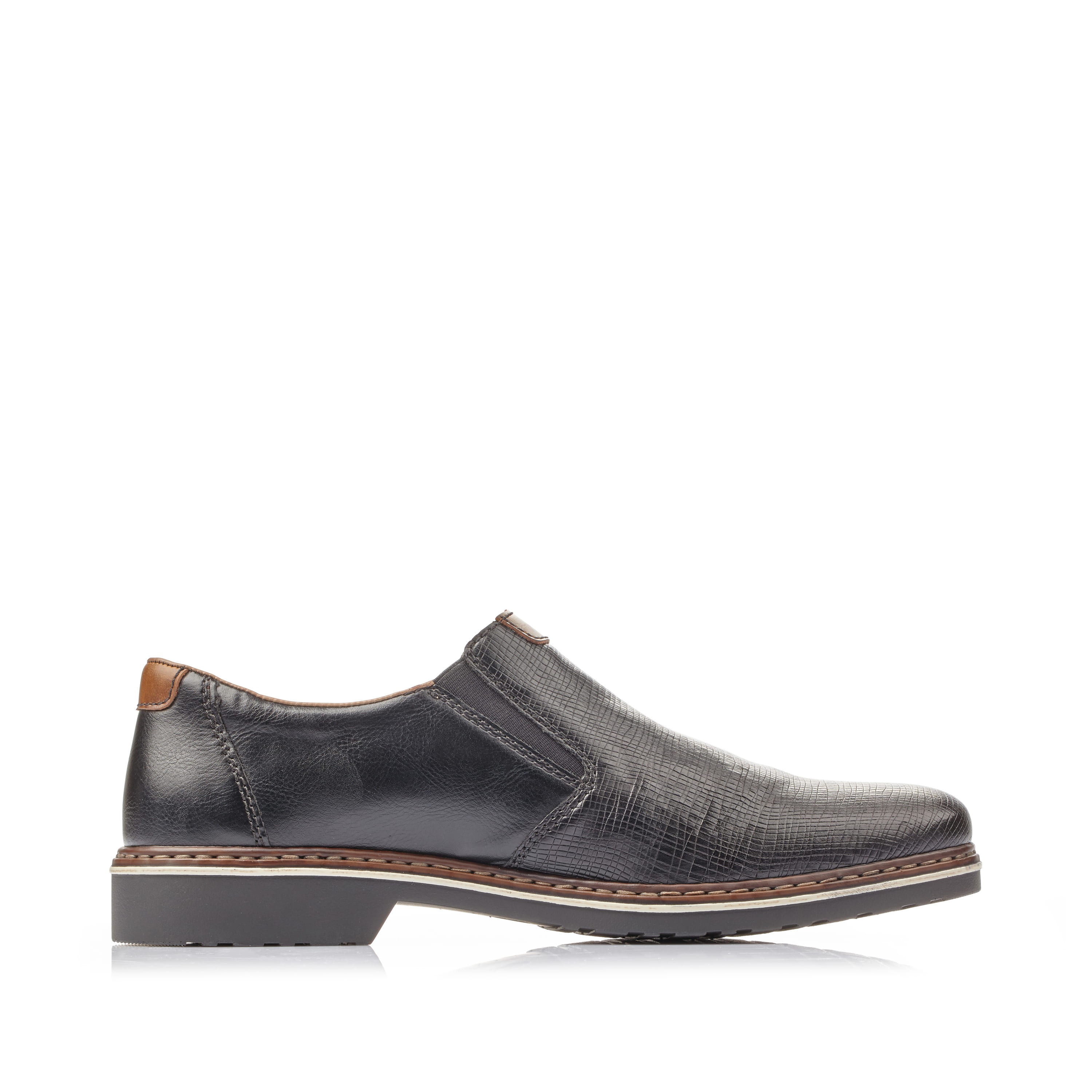 Rieker Herren Slipper glanzschwarz