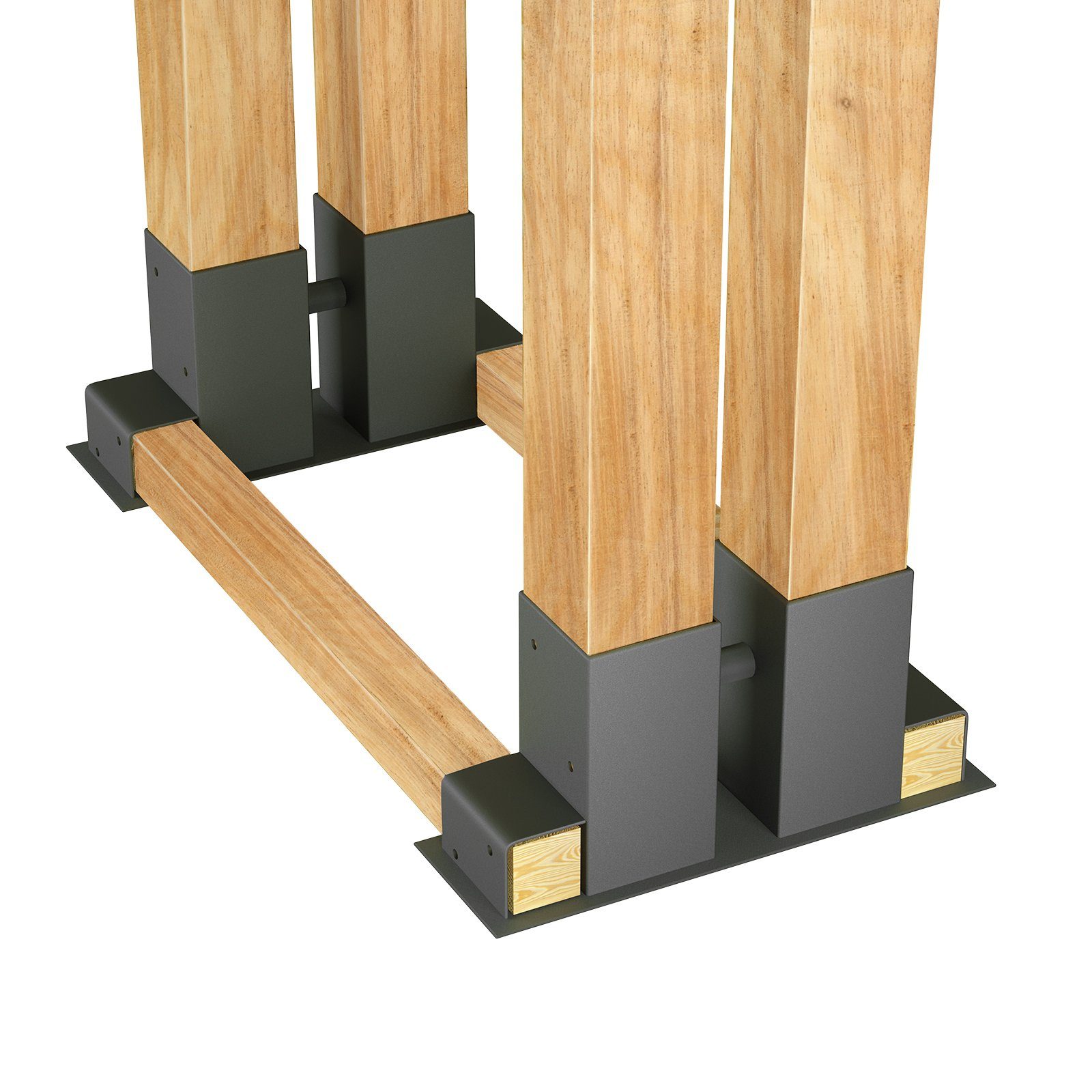 UISEBRT Kaminholzregal Kaminholzhalter Stapelhilfe Gestell, Schwarz
