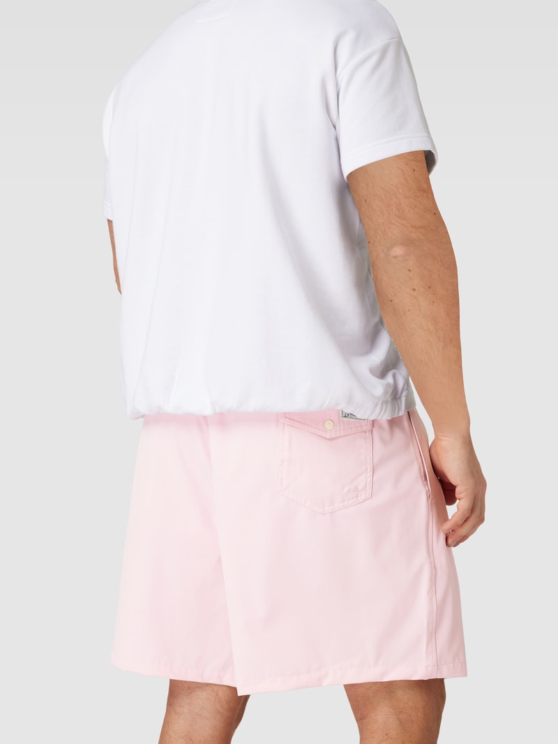PLUS SIZE Badehose mit Label-Stitching Modell 'TRAVELER' in rosa