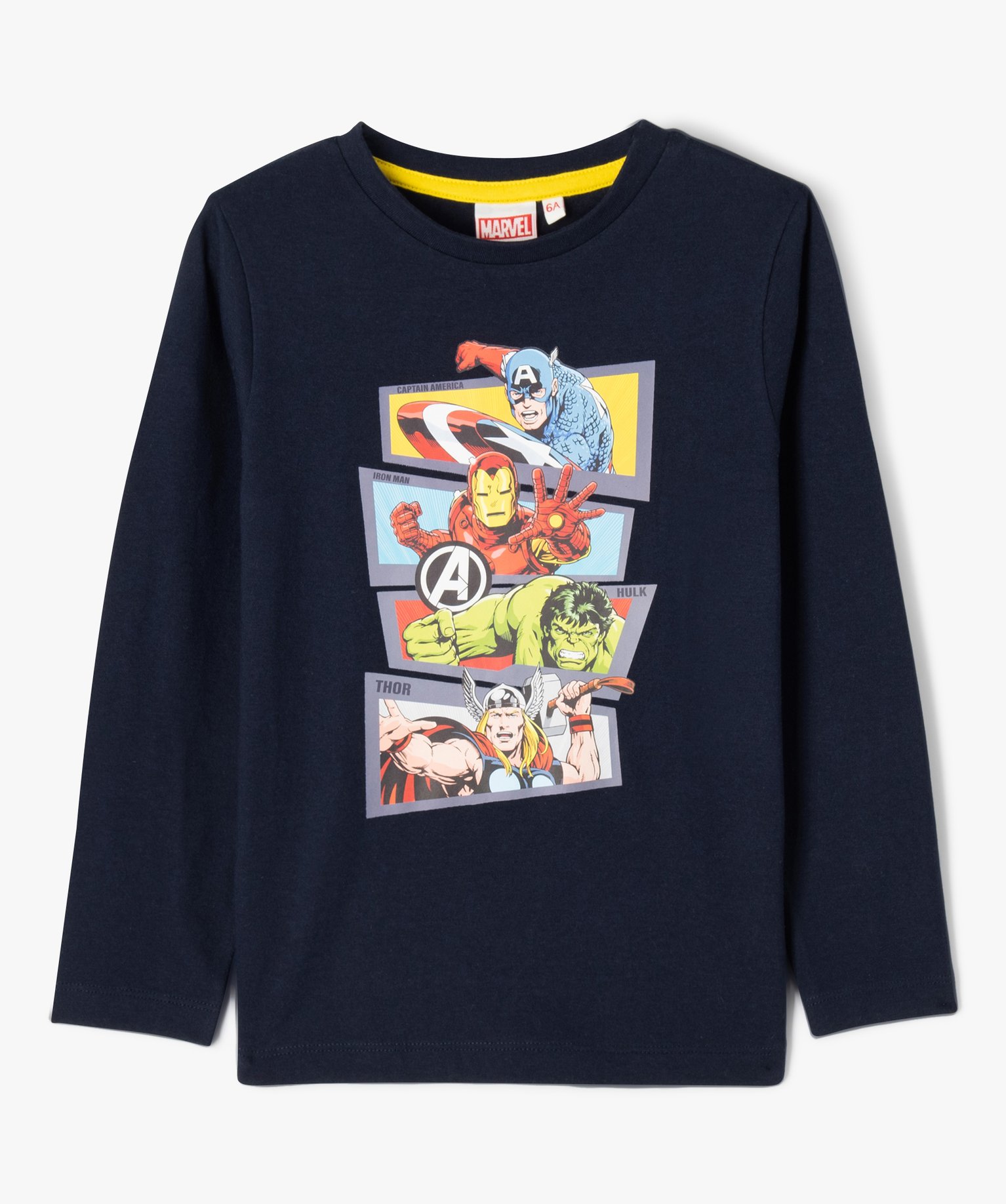 Tee-shirt à manches longues motifs Avengers Garçon - Marvel marine | GEMO