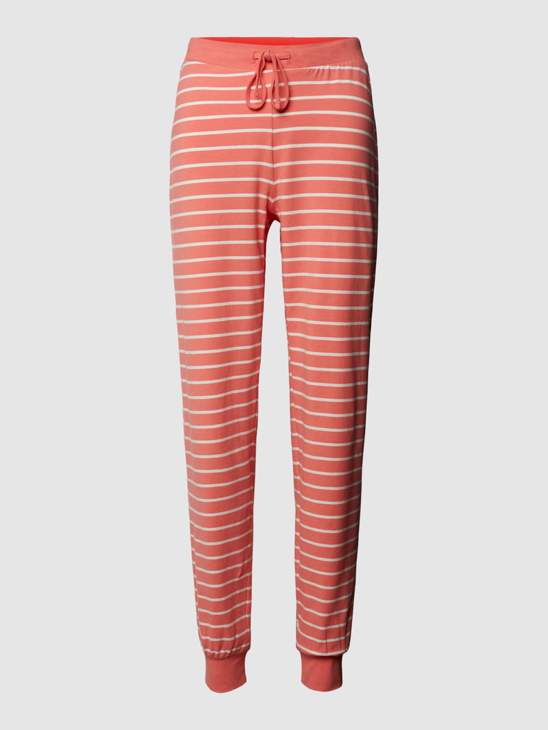Sweatpants mit Streifenmuster in koralle
