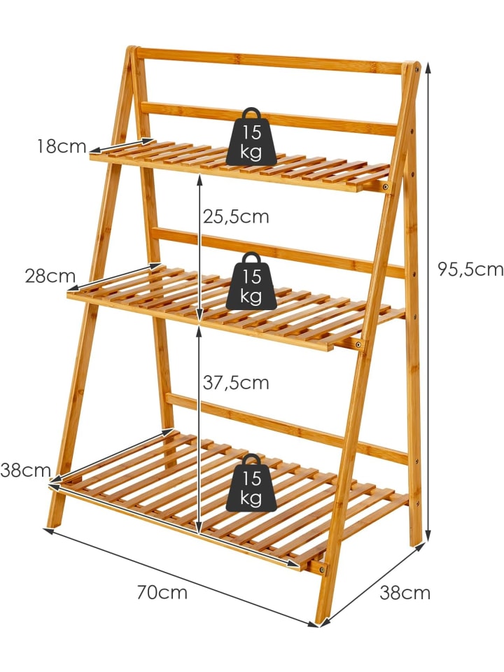 COSTWAY 3 Ebenen Pflanzenleiter in Beige günstig kaufen onesize