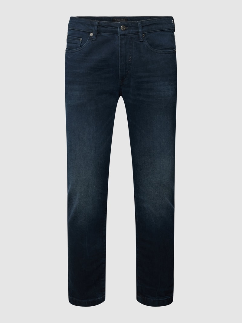 Jeans mit Label-Patch Modell 'WEST' in dunkelblau