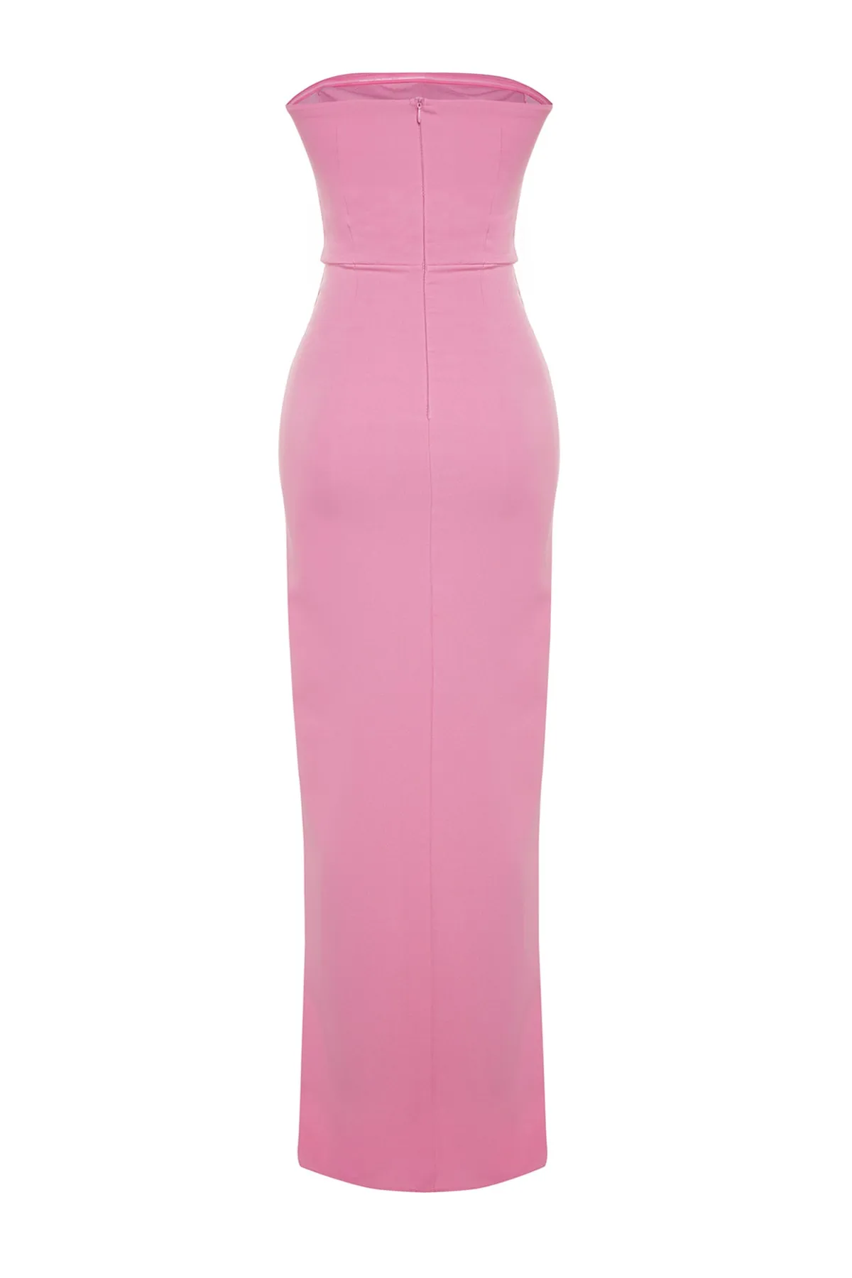 Trendyol Collection  Rosa gewebtes langes Abendkleid TPRSS23AE00127