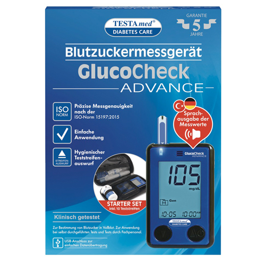 TESTAMED GlucoCheck Advance Star.-Kit mg/dl mmol/l  1 St