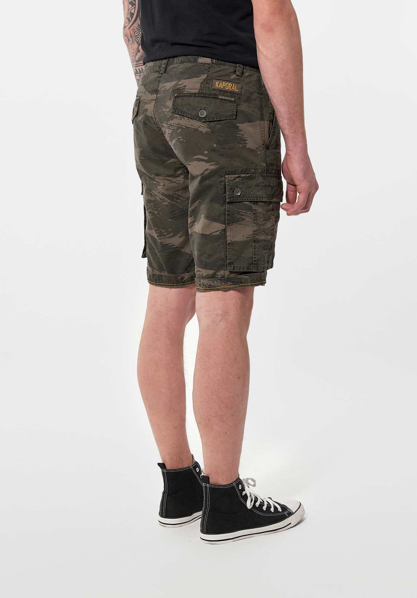 NAMOU  Short kaki camouflage Homme en 100% coton