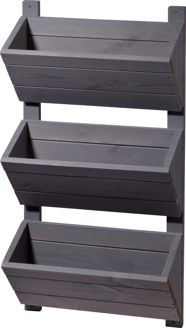 dobar 3-stufiges Wand-Pflanzbeet, Grau