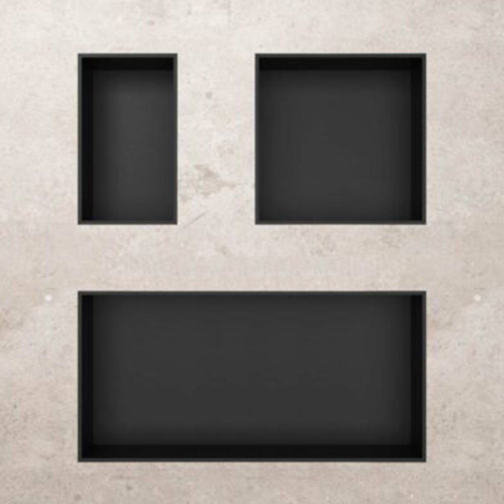 Aloni Regalaufsatz HEC60MB, (1-St), Aloni Wandnische Edelstahl schwarz matt rostfrei 300x600x100mm