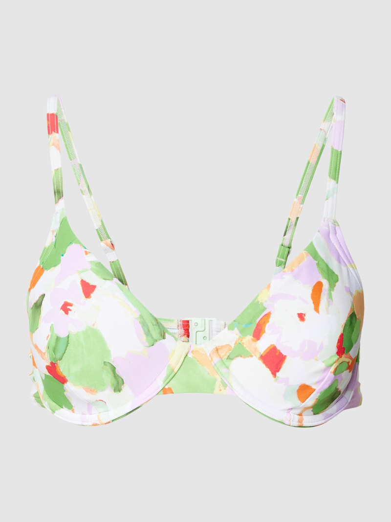 Bikini-Oberteil mit Allover-Muster Modell 'ELIA' in grün