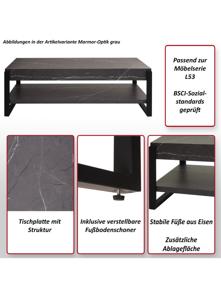 MCW TV-Rack L53, Marmor-Optik grau günstig kaufen onesize