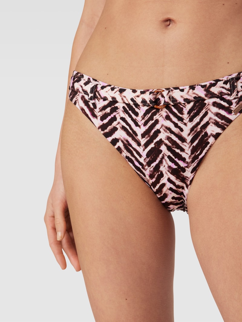 Bikini-Slip mit Allover-Print Modell 'DITA SUNBOW' in mittelbraun
