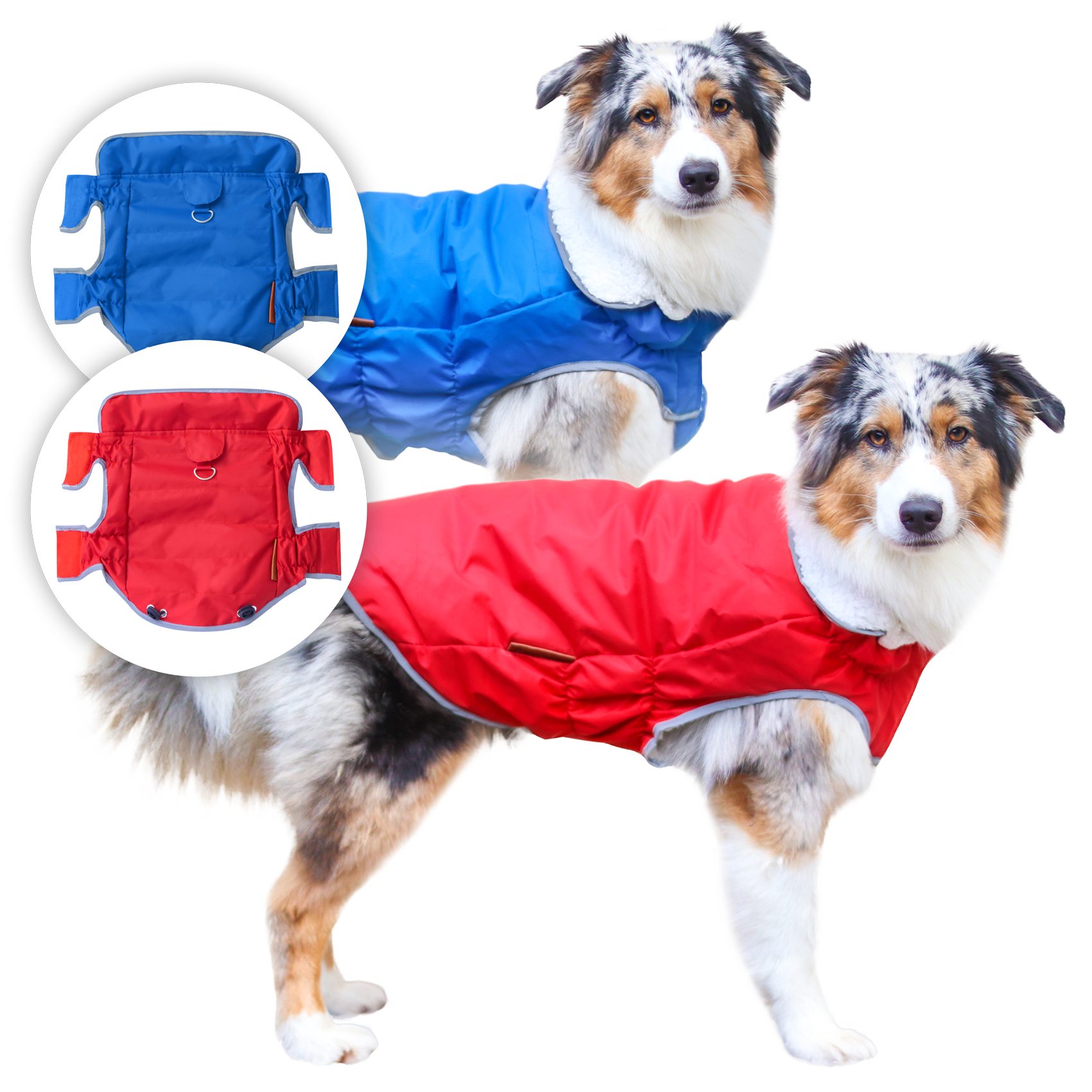 Wahre Tierliebe Hundejacke Premium Hunde Winterjacke, atmungsaktiver Mantel, Kälteschutz -25 Grad, Verschiedene Größen und Farben, extra warm dank fleece Füllung