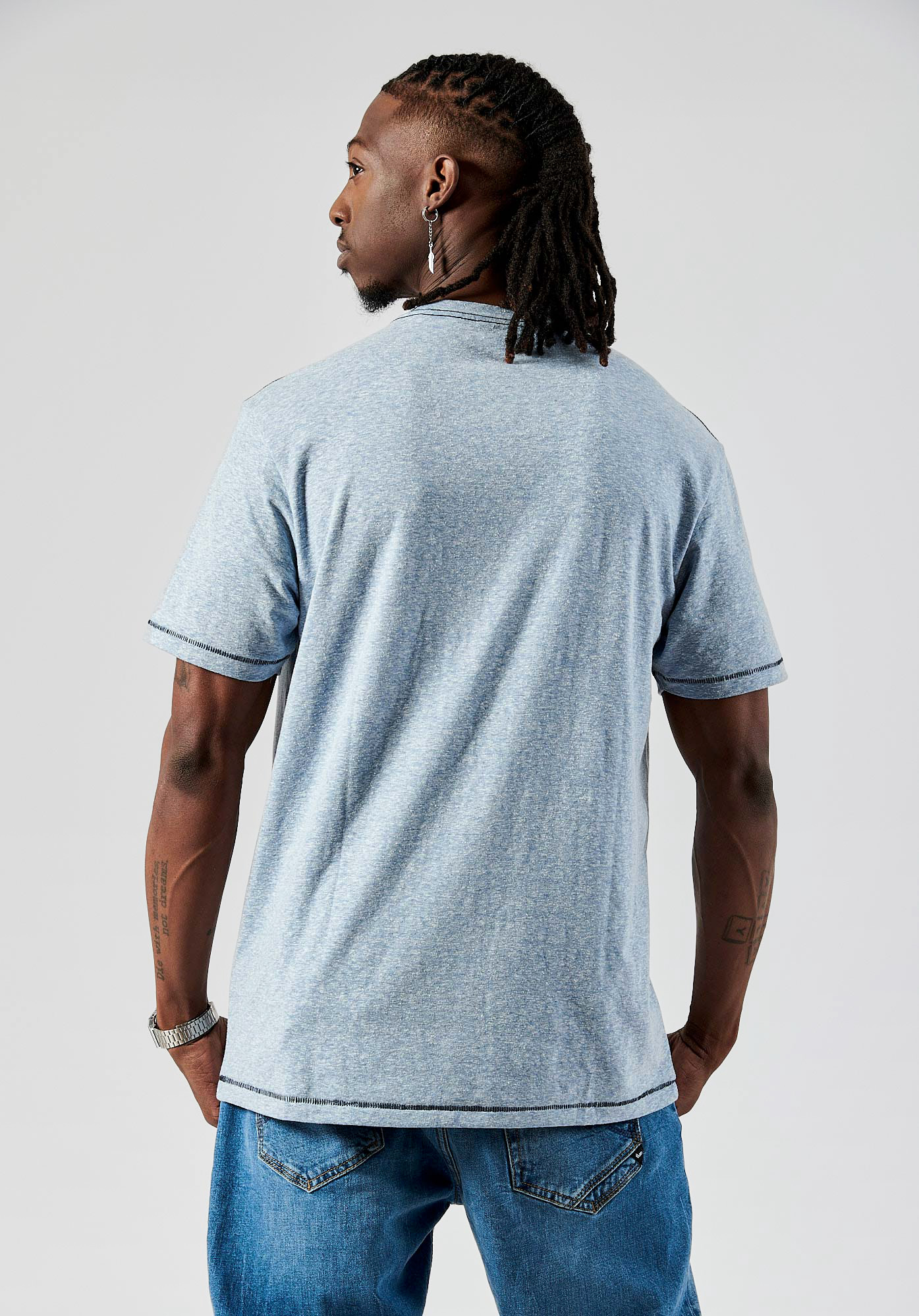 BASE   T-shirt bleu homme