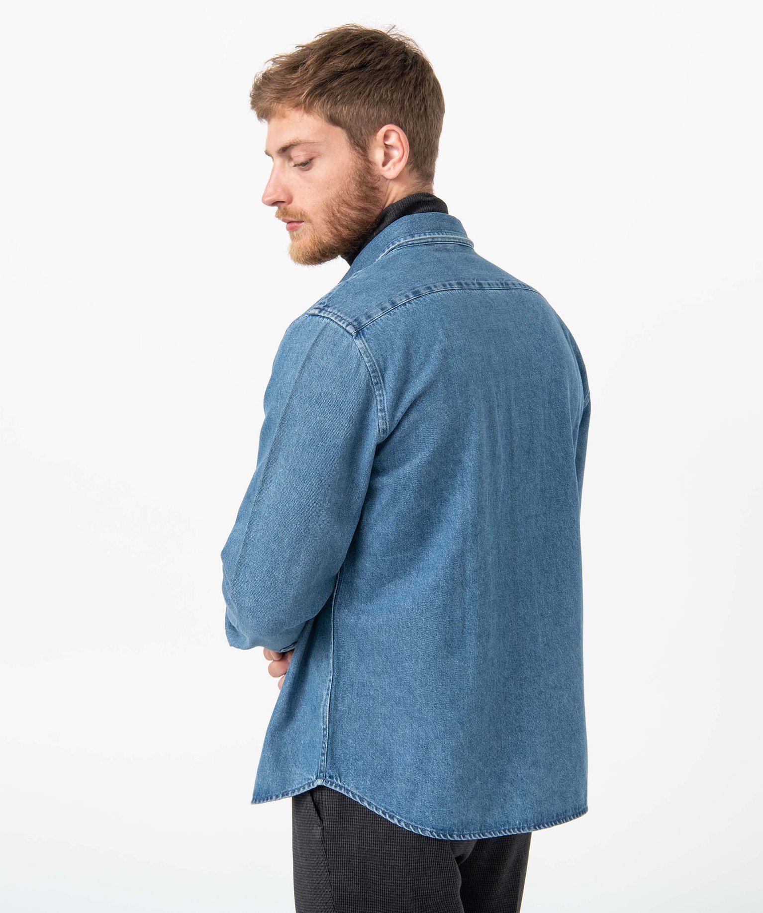 Chemise homme en jean avec poches poitrine bleu | GEMO