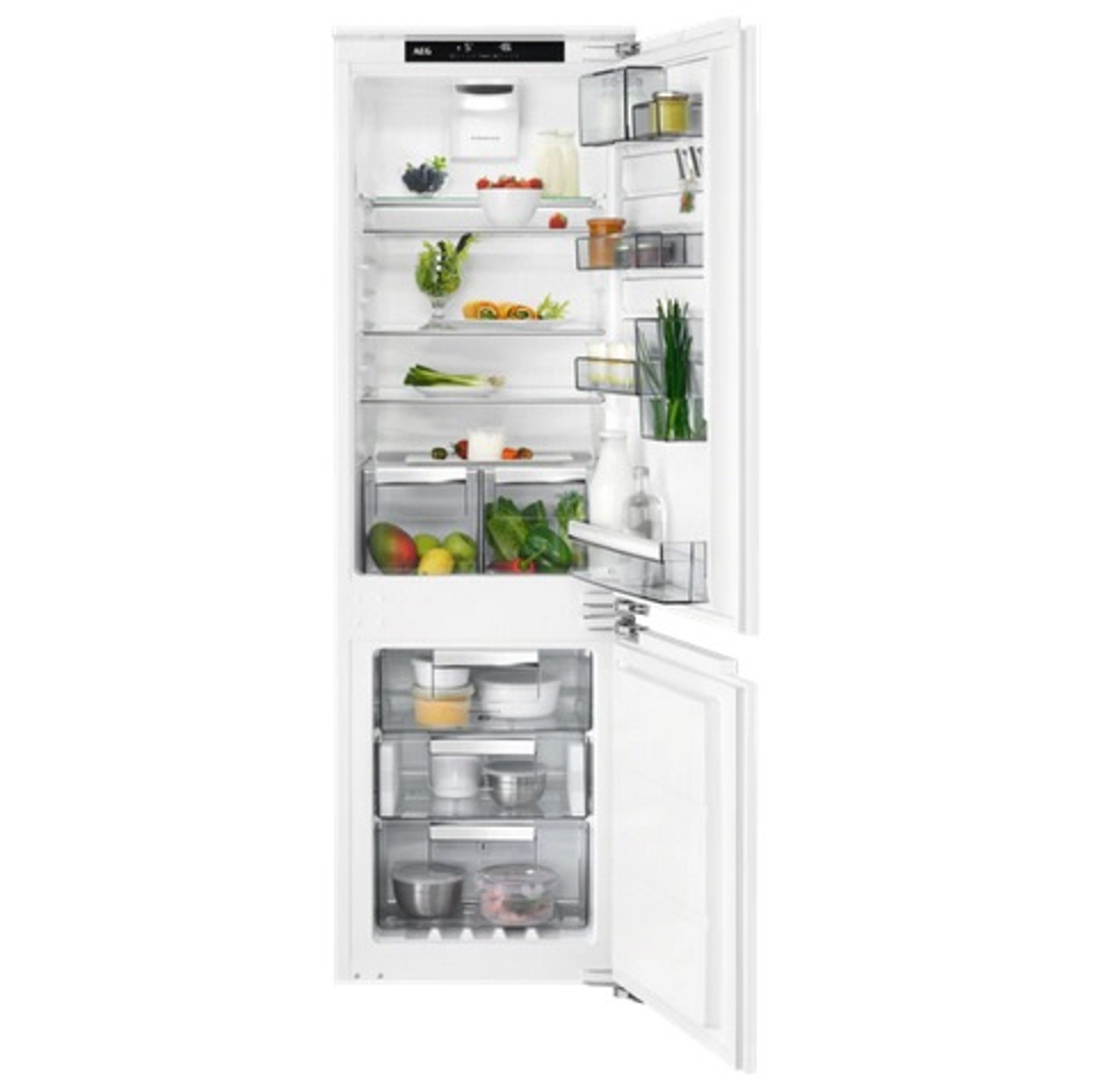 AEG Einbaukühlgefrierkombination SCE818E5TC, 176.9 cm hoch, 55.6 cm breit, CustomFlex – Flexibles Türablagesystem / NoFrost / Festtür