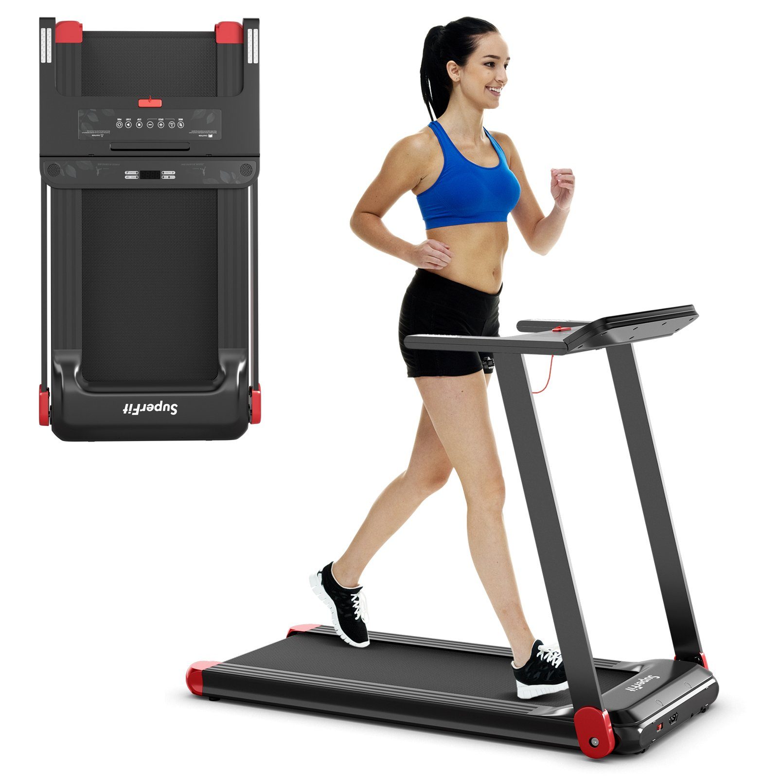 COSTWAY Laufband Fittnessgerät, 12 km/h mit 12 Programme, per App