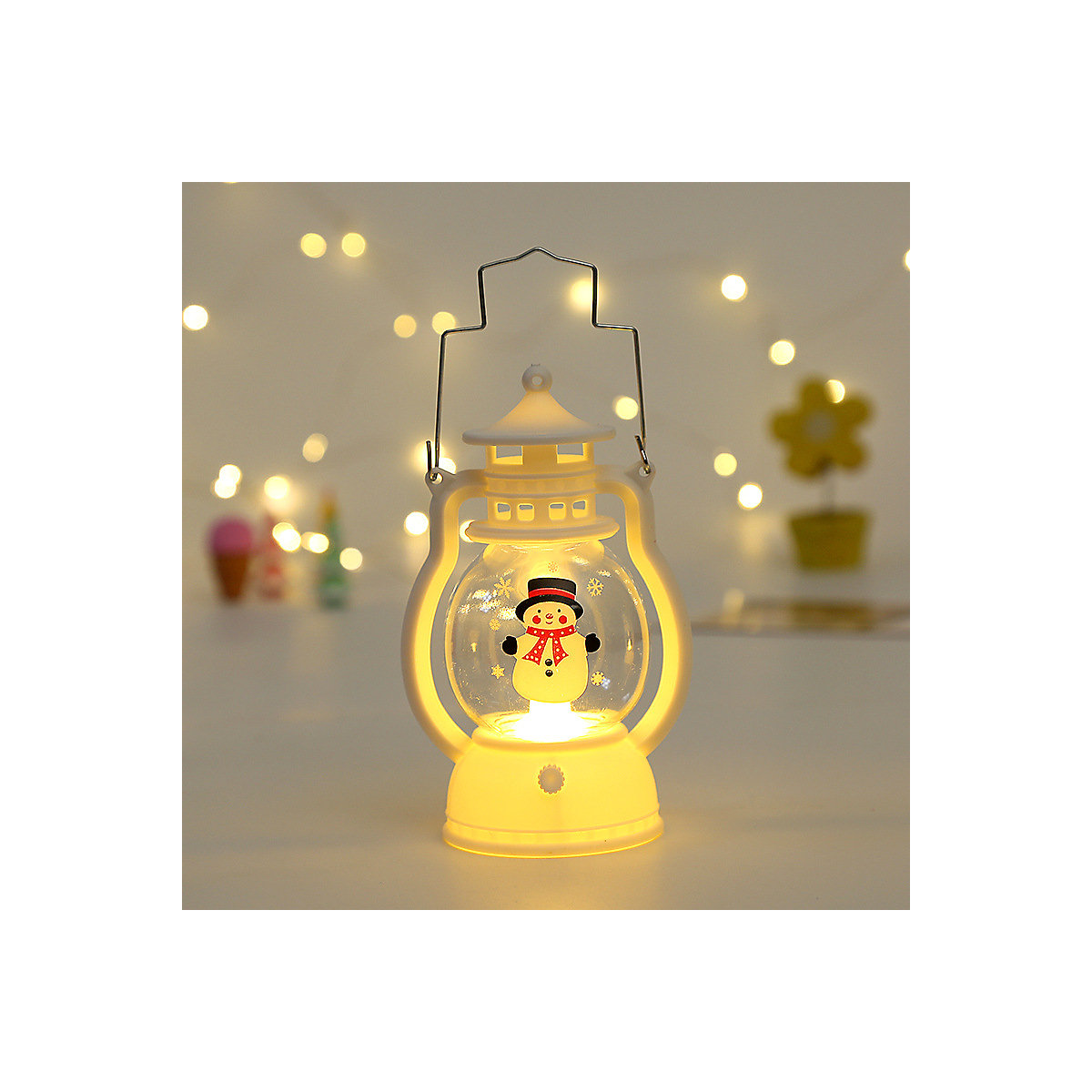 Tragbare kleine LED-Öllampe für Weihnachtsdekorationen Alter Mann Schneemann Weihnachtsatmosphäre Kinder tragbare Lampe