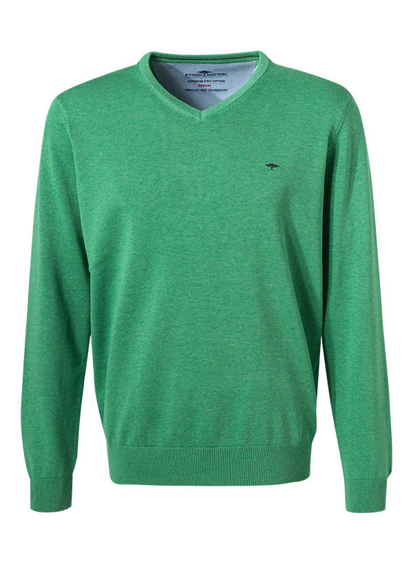 Fynch-Hatton, Pullover, Baumwolle, grasgrün meliert