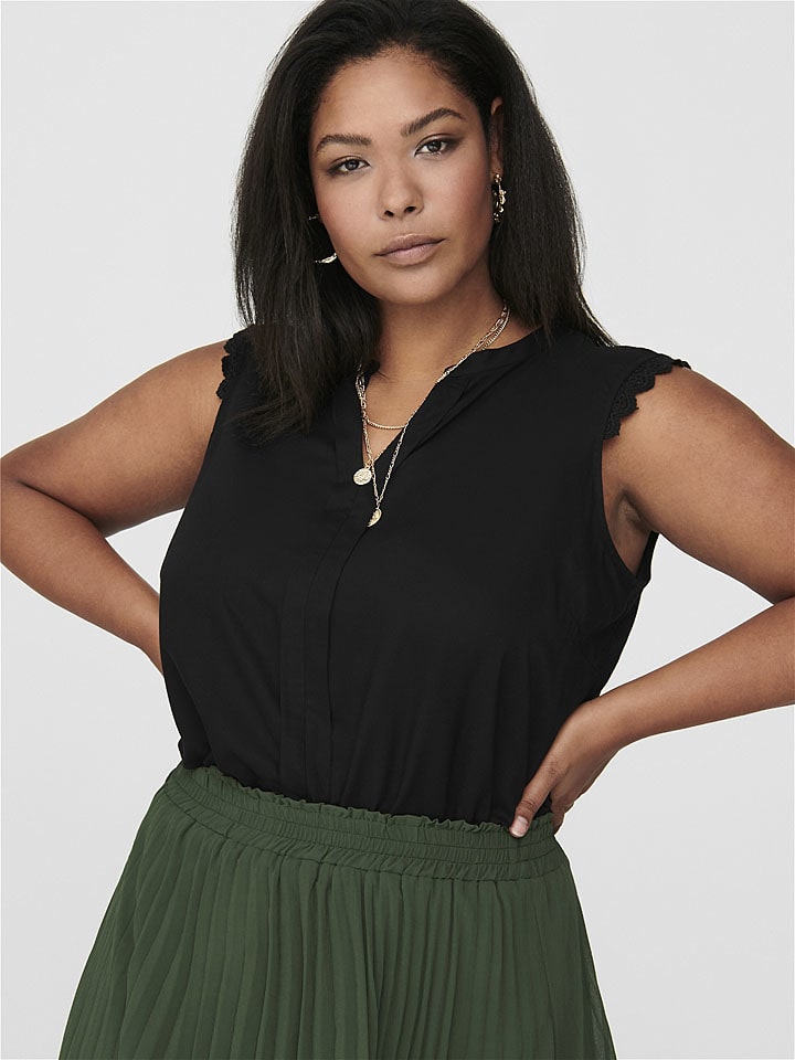 ONLY Carmakoma Bluse in Schwarz günstig kaufen