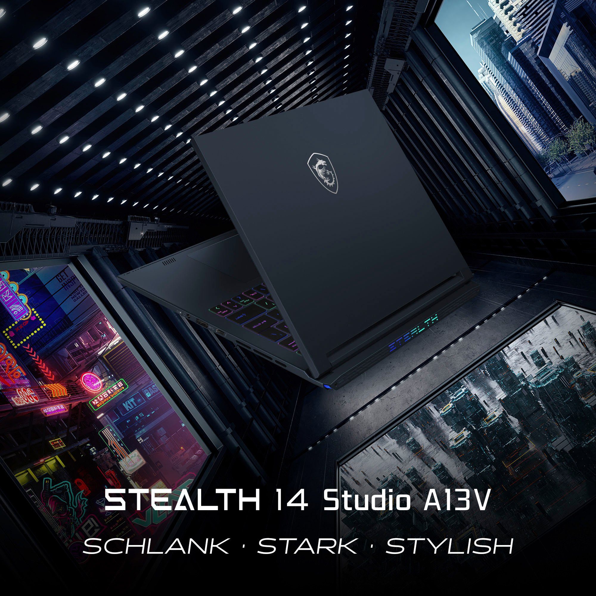 MSI Stealth 14 Studio A13VE-029 Gaming-Notebook (35,7 cm/14 Zoll, Intel Core i7 13700H, GeForce RTX 4050, 1000 GB SSD)