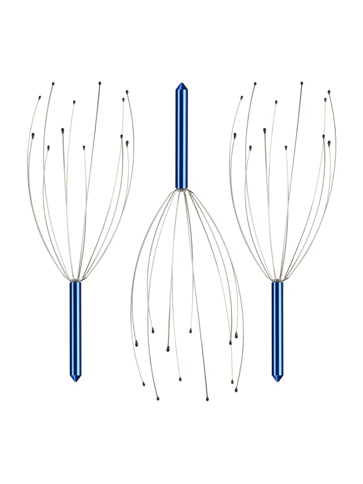 relaxdays 3x Kopfmassagegerät in Blau günstig kaufen onesize