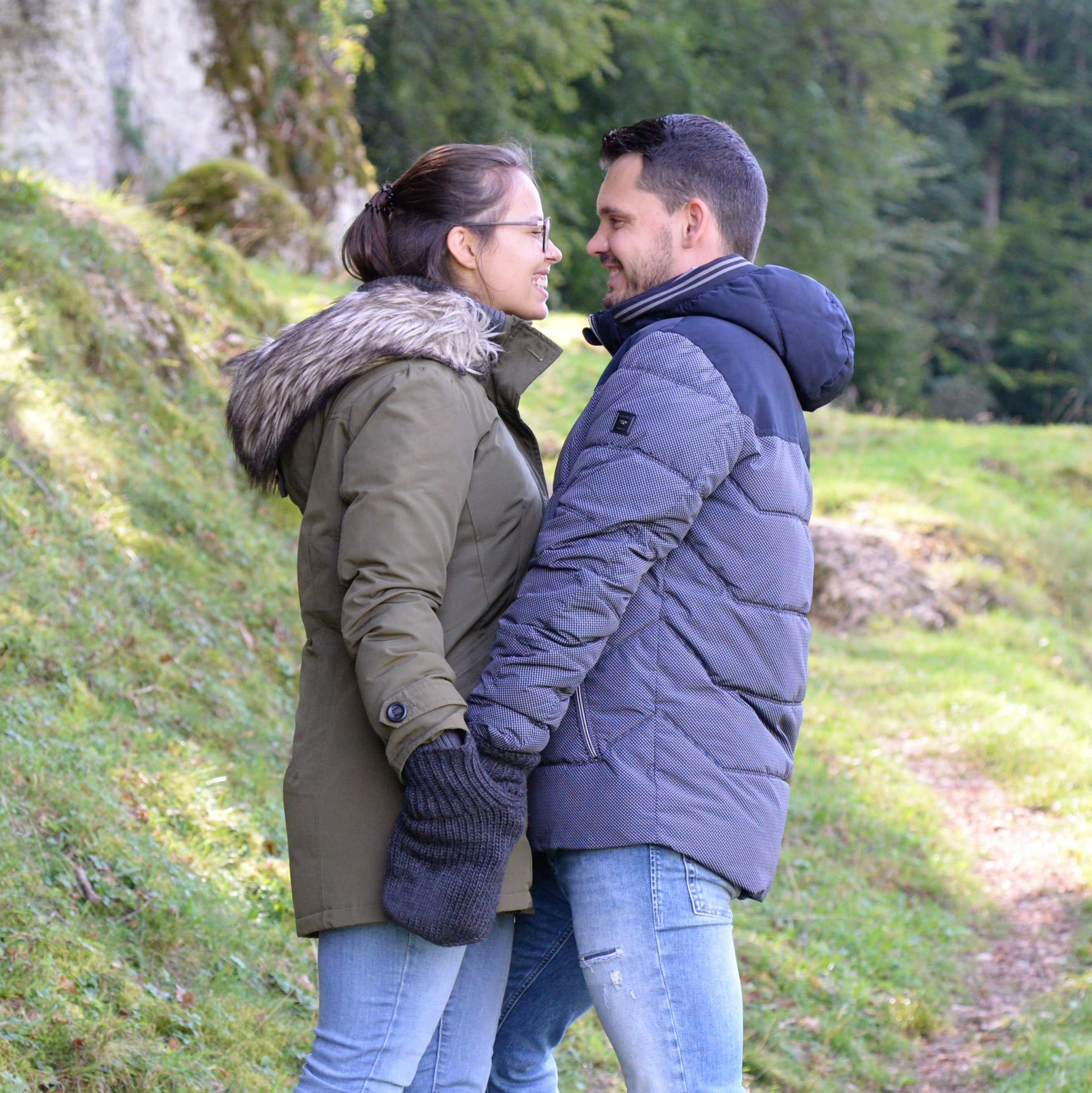 McRon Strickhandschuhe SET aus Pärchenhandschuh Modell Valentin und den passenden Fäustlingen (Set, mit den passenden Fäustlingen) mit Fleecegefüttert, hoher Schurwollanteil