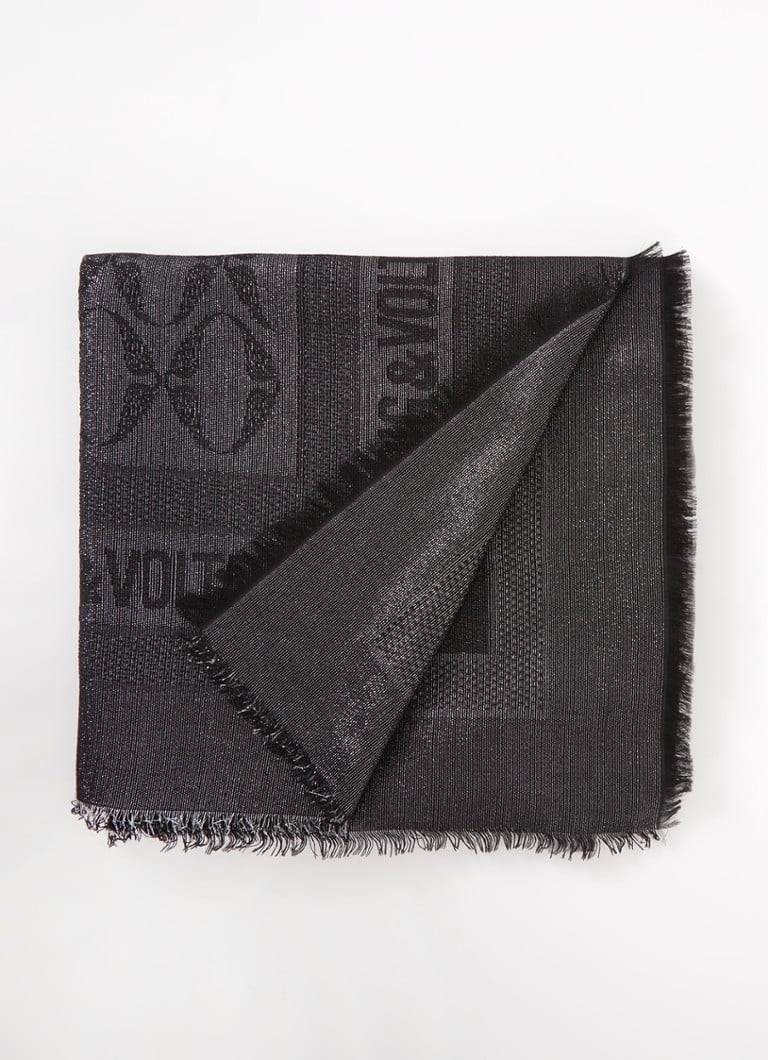Zadig&Voltaire Glen Rock -huivi lurexilla ja logopainatuksella 135 x 135 cm