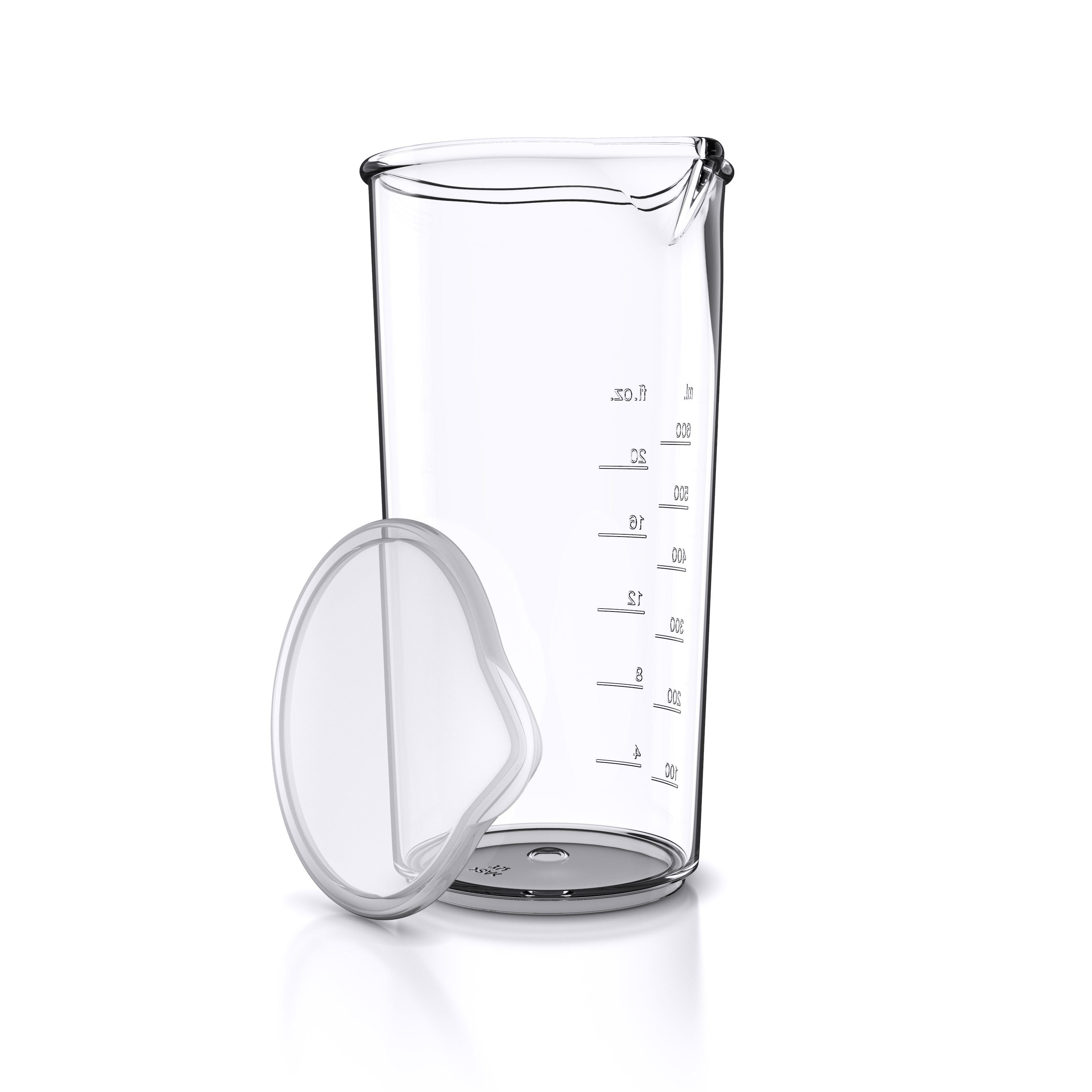 Arendo Messbecher, Kunststoff, 600ml, ideal für elektrische Handmixer und Handrührer
