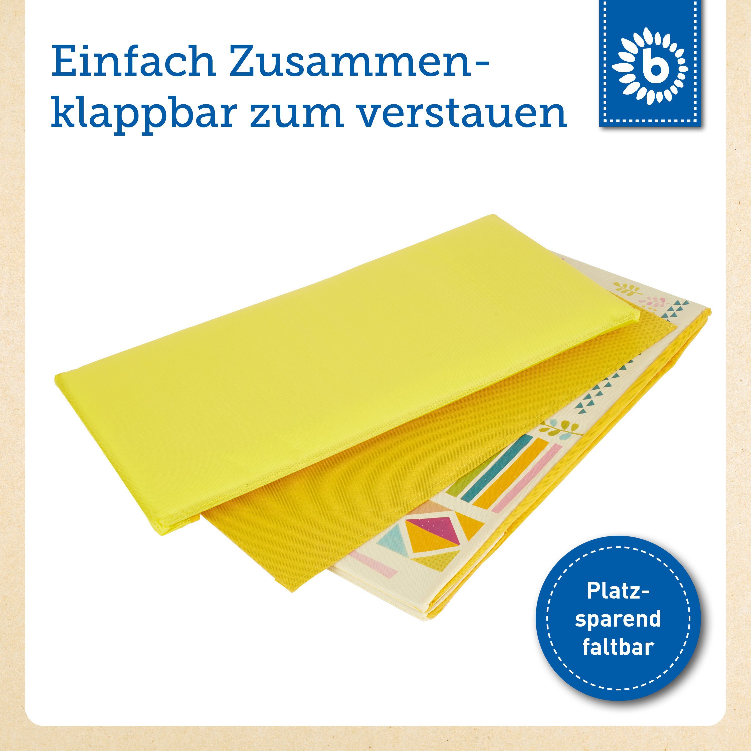BIECO Spielzeugtruhe Bieco Aufbewahrungsbox mit Deckel 60L, faltbar ca. 60x30x35cm Spielzeugkiste mit Deckel Aufbewahrungsbox Kinder Kisten mit Deckel Aufbewahrungsbox Groß Wickeltisch Organizer Zoo Motiv