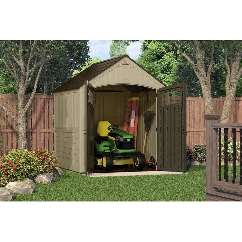 Outdoor Sutton 7 1/2 ft wide x 7 ft deep resin storage shed