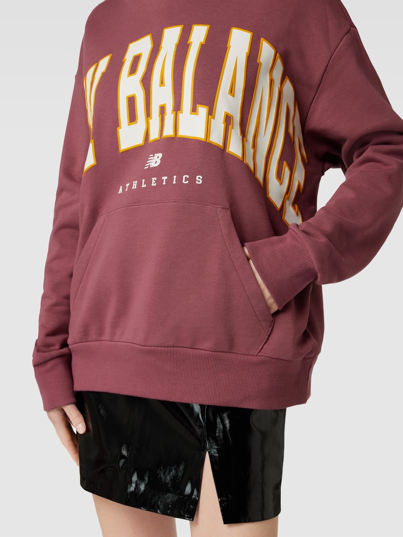 Hoodie in Melange-Optik Modell 'Athletics Warped Class' in bordeaux rot