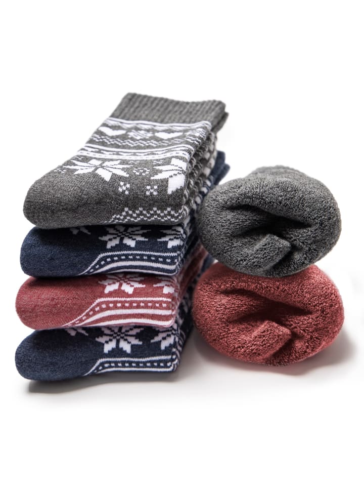 Occulto 6er Pack Norweger Socken Frida in Rot-Grau-Blau günstig kaufen
