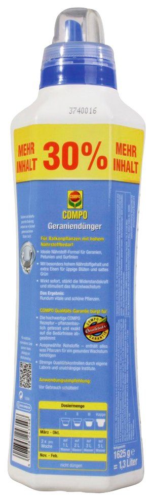 Compo Spezialdünger, Geraniendünger, 1,3 Liter
