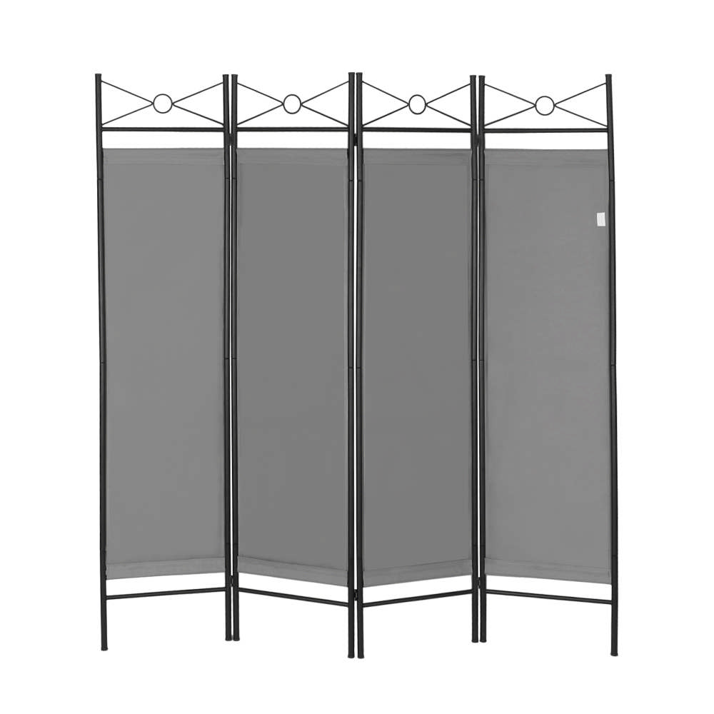 Never Indoor Paravent 4-teilige Raumteiler 180 x 163 cm Grau