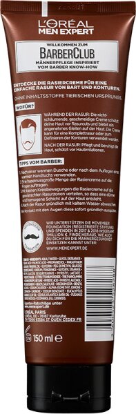 L'Oréal Paris Men Expert Barber Club Rasiercreme Bart und Konturen Rasiercreme
