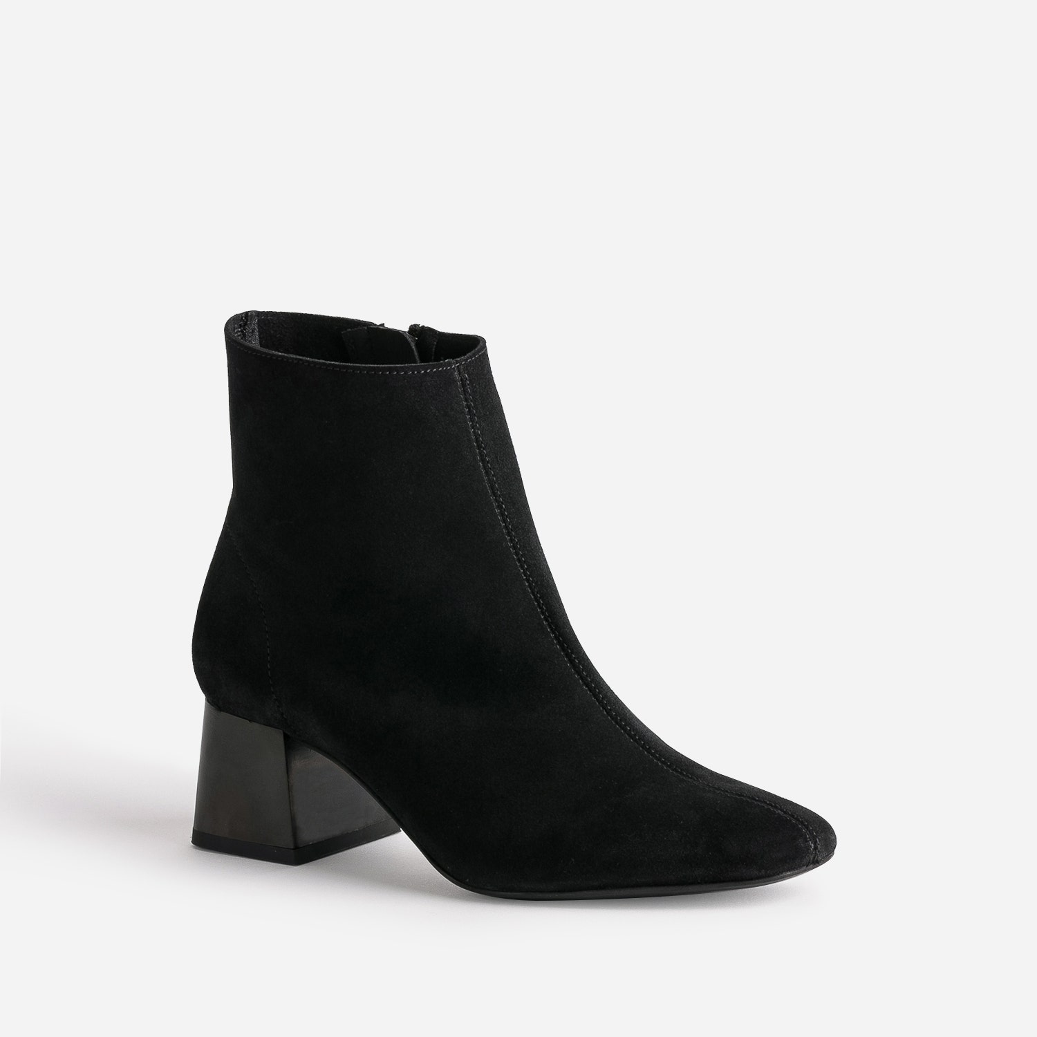 Boots noir éco-conçu en cuir velours