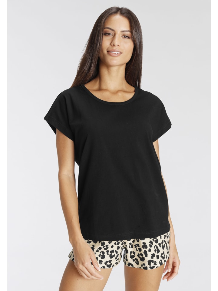 VIVANCE DREAMS Shorty in schwarz mit Animal-Print günstig kaufen