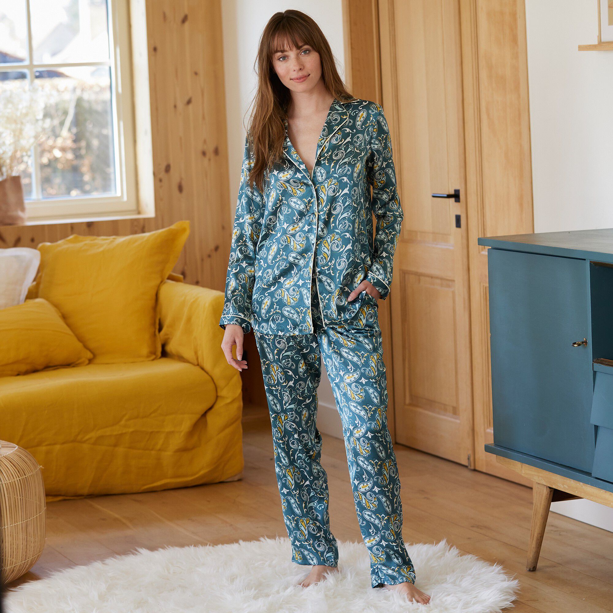Pyjama satin imprimé 