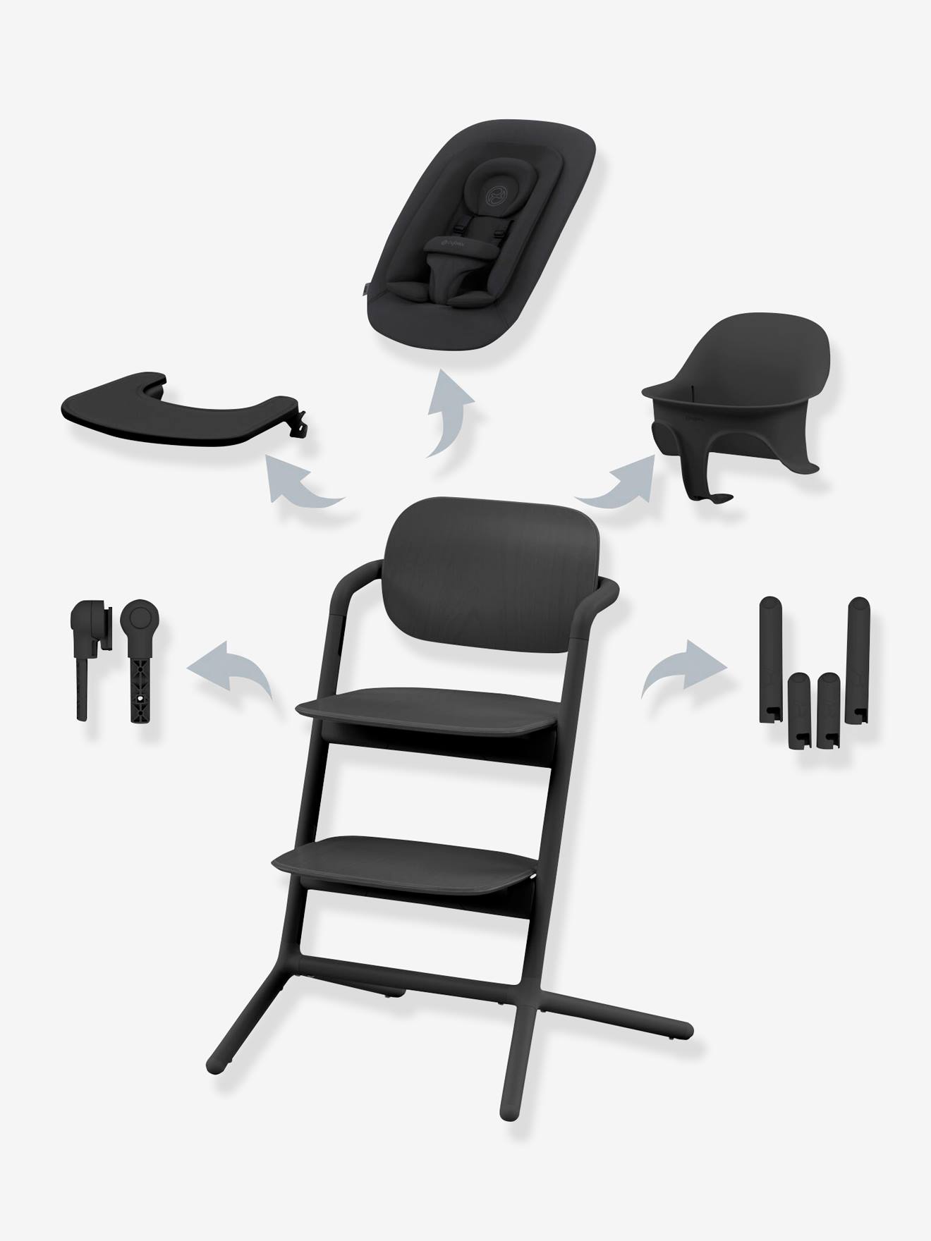 Cybex 4-in-1-Set LEMO 2 Hochstuhl mit Bouncer Nest CYBEX - weiß