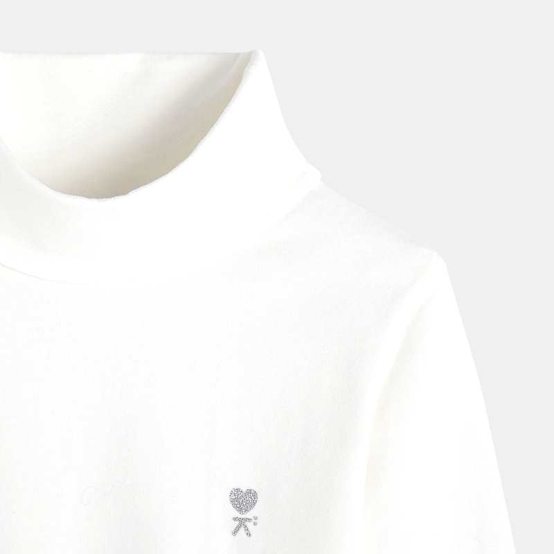 T-shirt col roulé blanc fille