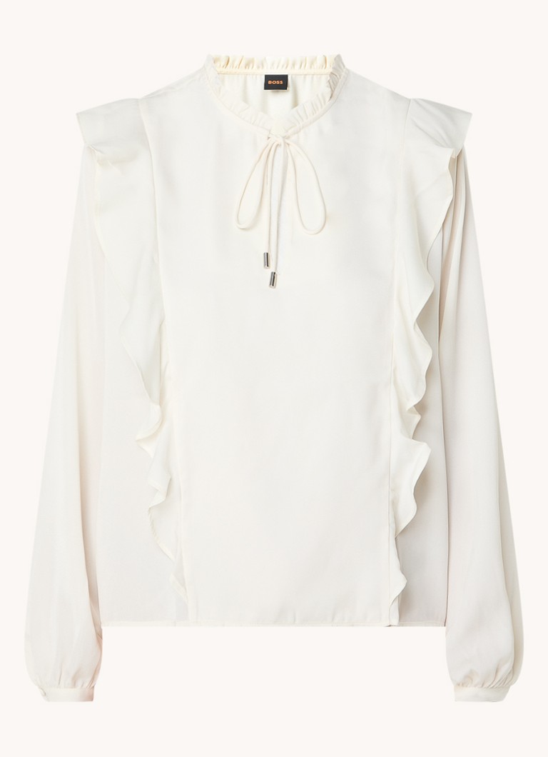 HUGO BOSS  C_Birenna tuniek met strikkraag en ballonmouw