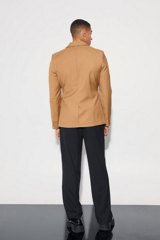 Einreihiger Skinny Blazer mit Wickel-Gürtel