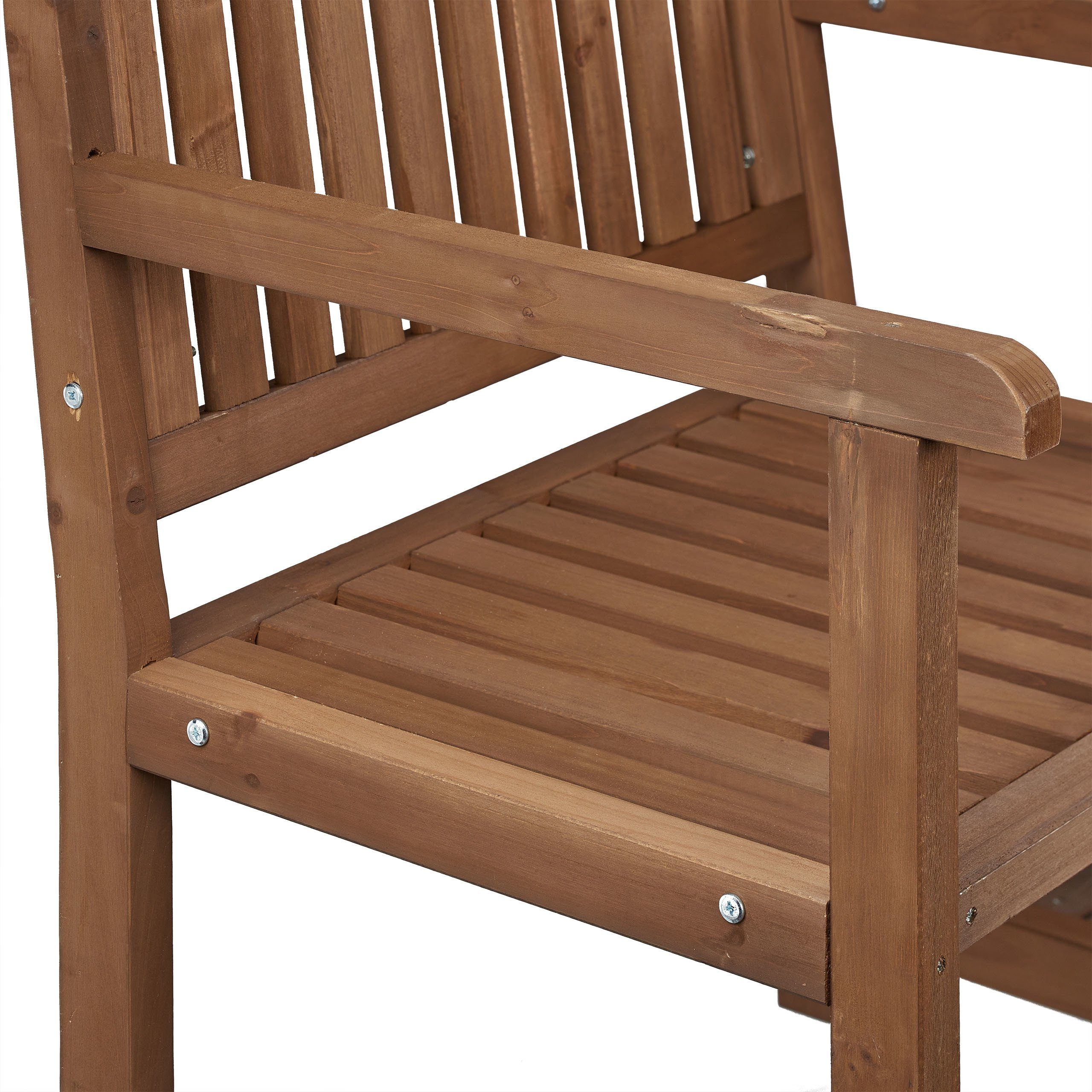 relaxdays Gartenbank Braune Gartenbank mit Tisch