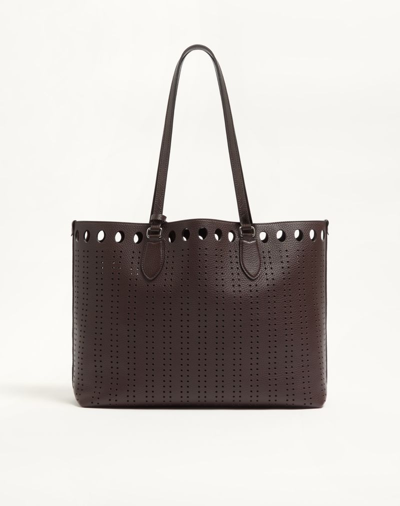 Bolsa de compras média Valentino Garavani Dottie em couro perfurado