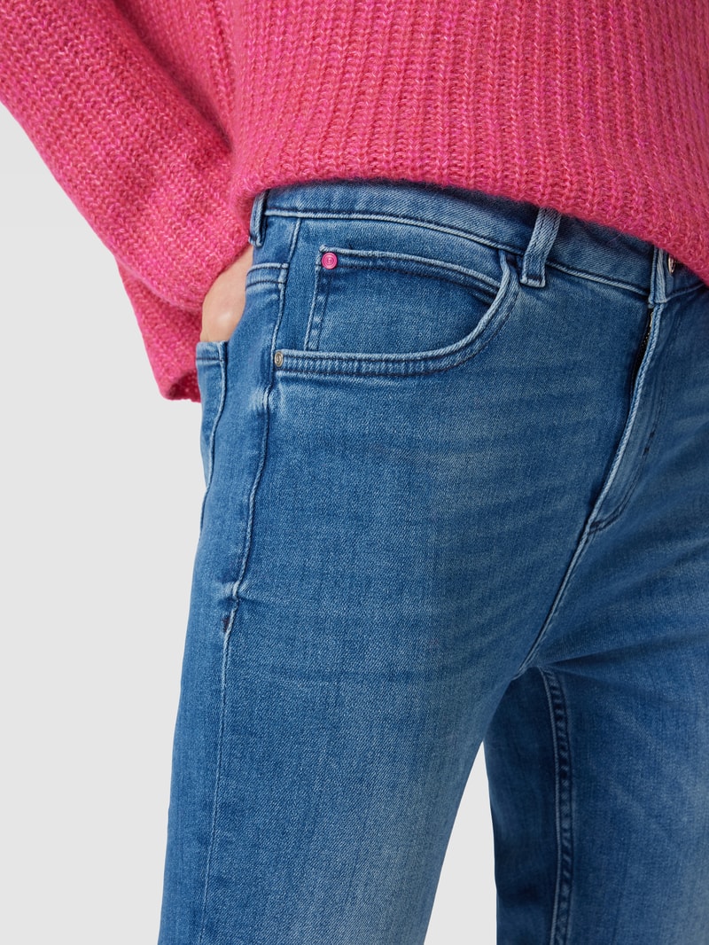 Mid Waist Jeans mit Knopf- und Reißverschluss in blau