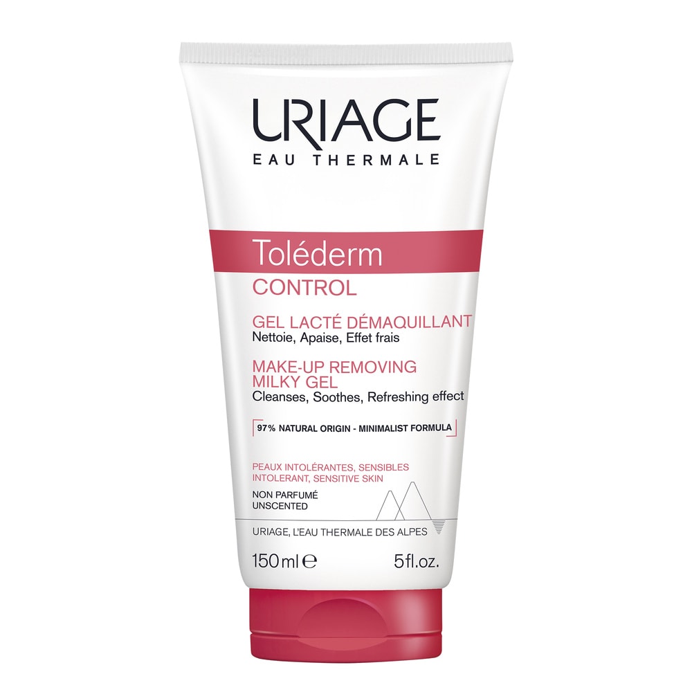 Uriage Toléderm CONTROL Gel Lacté Démaquillant150ml Nettoyant visage sans rinçage peaux sensibles
