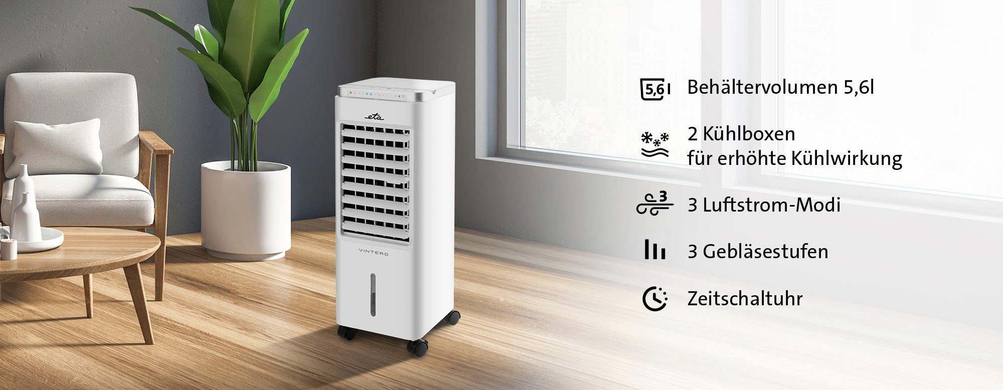 eta Ventilatorkombigerät 3-in-1 Befeuchter/Ventilator/Kühler 